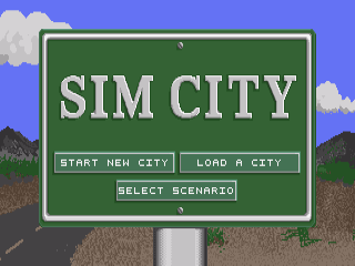 SimCity title screen for Amiga